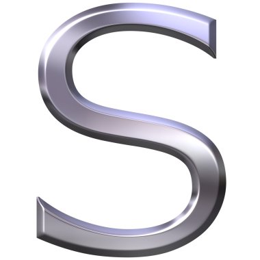 3D Silver Letter S clipart