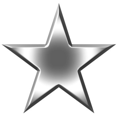 3D Silver Star clipart