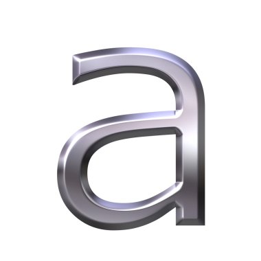 3D Silver Letter a clipart