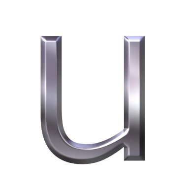 3D Silver Letter u clipart