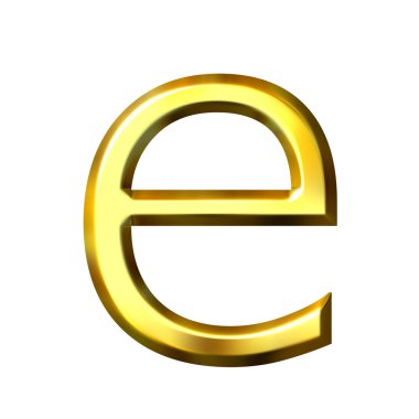 3D Golden Letter e clipart