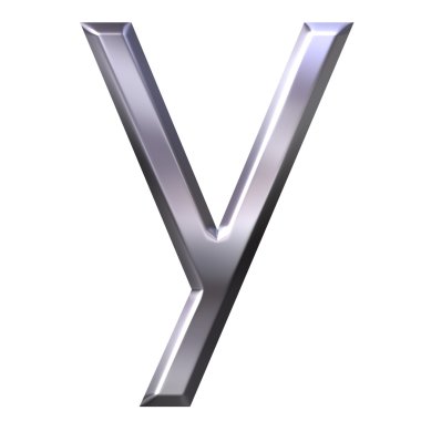 3D Silver Letter y