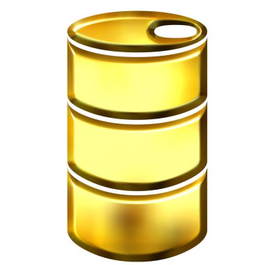 3D Golden Oil Drum clipart