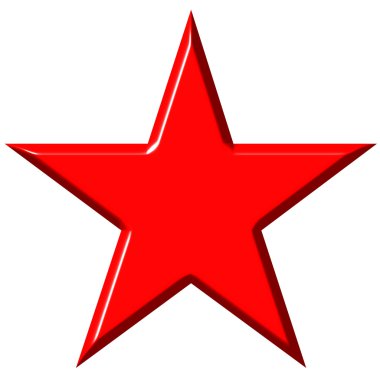 3D Cummunist Red Star clipart