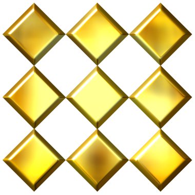 3D altın elmas