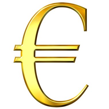 3D altın euro simgesi