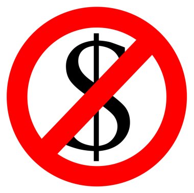 Free of charge anti dollar sign clipart