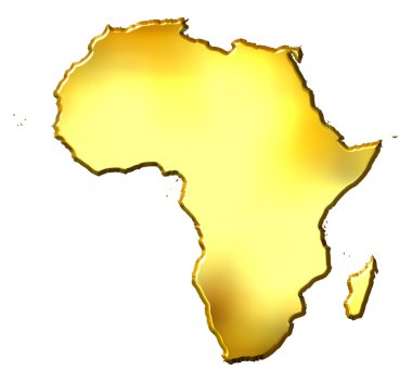 Africa 3d Golden Map