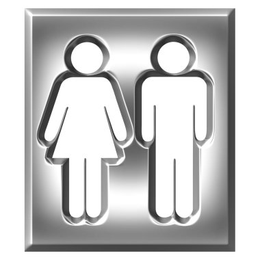 3D Silver Unisex Sign clipart