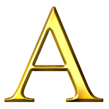3D altın Yunanca harf alpha