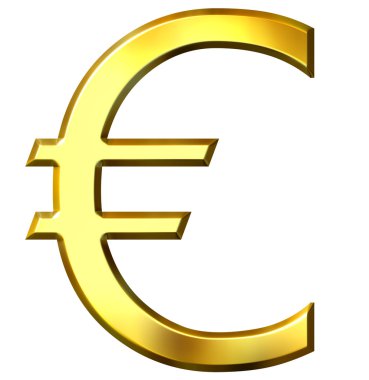 3D altın euro simgesi