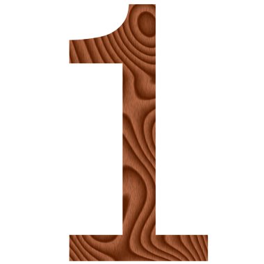 Wooden Number 1 clipart