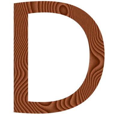 Wooden Letter D clipart