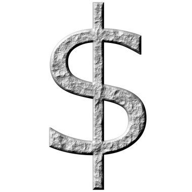3D dolar sembol taş
