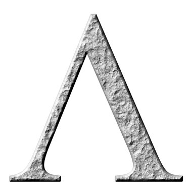 3D Stone Greek Letter Lambda clipart