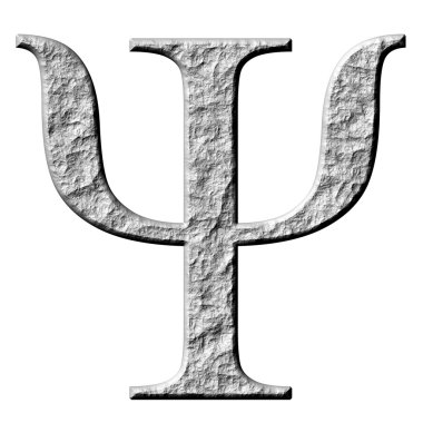 3D Stone Greek Letter Psi clipart