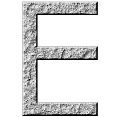 3D Stone Letter E clipart