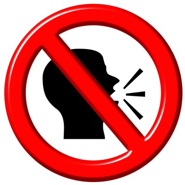 Do Not Speak 3d sign clipart