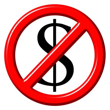 Free of charge anti dollar 3d sign clipart