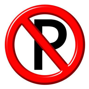 No parking 3d sign clipart