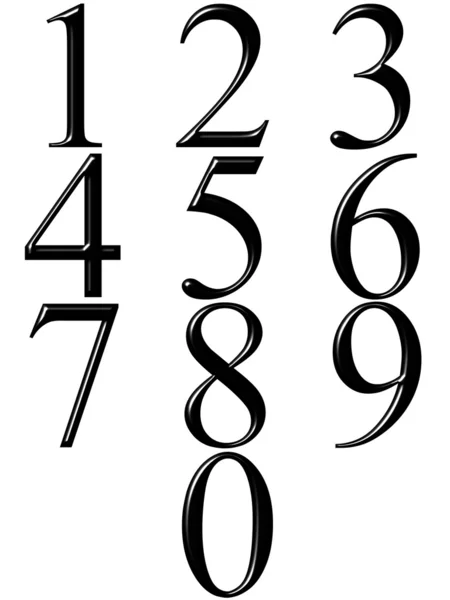 3d чорні числа з відображенням — стокове фото