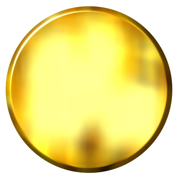 3D altın dairesel düğmesi — Stok fotoğraf