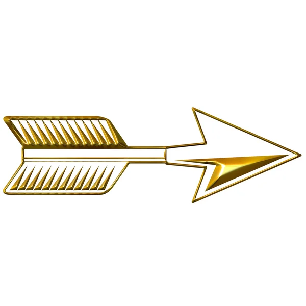 Flecha de oro 3d —  Fotos de Stock