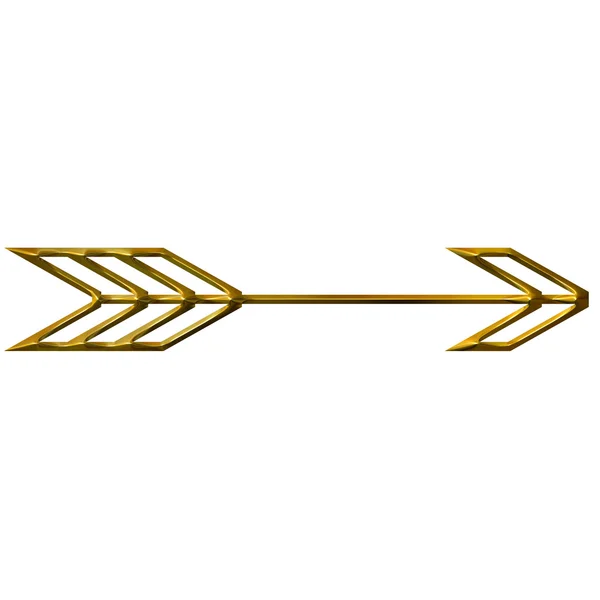 3D Złota strzała — Zdjęcie stockowe
