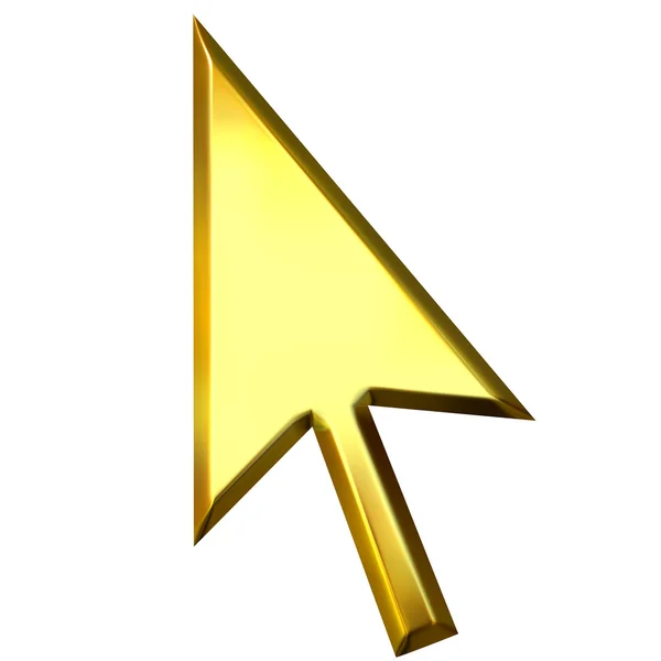 3D Golden Mouse Pointer — Stock Photo, Image