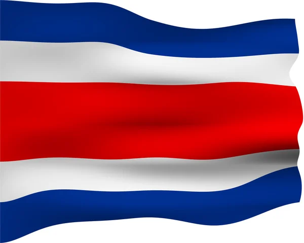 Kosta Rika 3D bayrağı — Stok fotoğraf