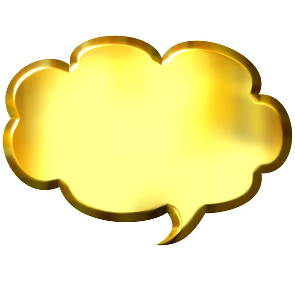 Burbuja de habla dorada 3D — Foto de Stock