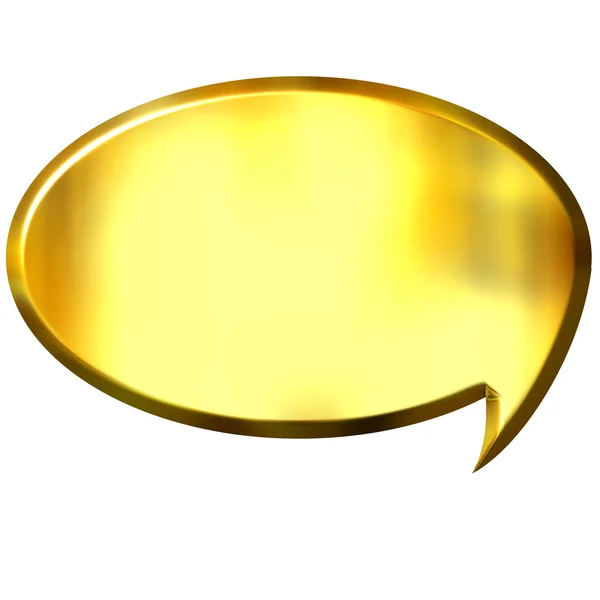 Burbuja de habla dorada 3D —  Fotos de Stock