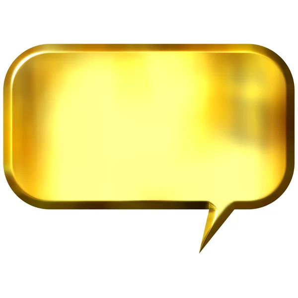 Burbuja de habla dorada 3D — Foto de Stock