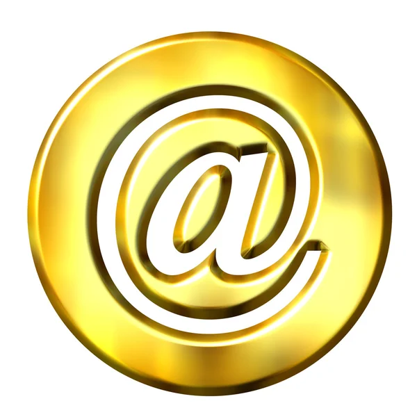 3D Golden Framed Email Symbol — Stock Photo, Image