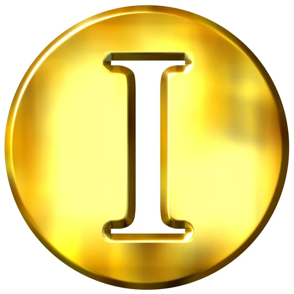 3D Golden Letter I — Stock Photo, Image