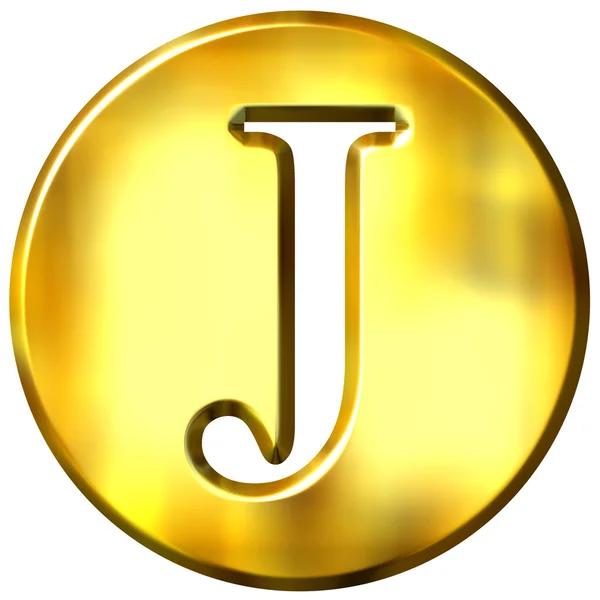 3D χρυσό γράμμα j — Φωτογραφία Αρχείου