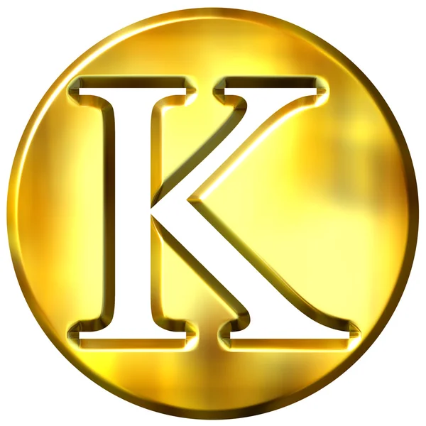 3D-gouden alfabet k — Stockfoto