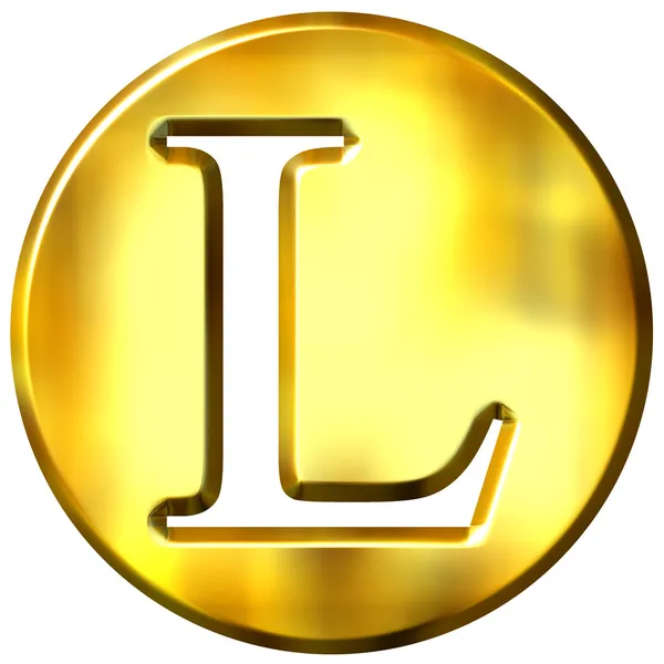 3D золота літера L — стокове фото