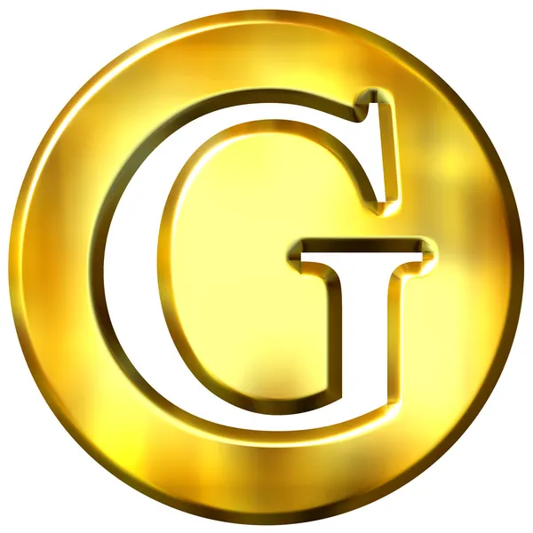 Letra de oro 3D G — Foto de Stock