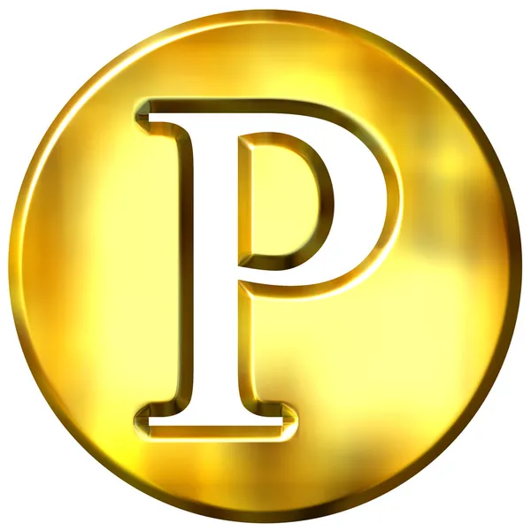 3D Golden Letter P — Stock Photo, Image