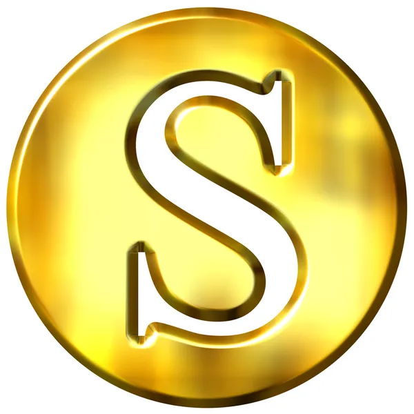 Letra de oro 3D S —  Fotos de Stock