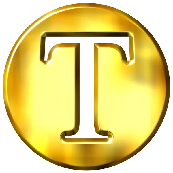 3D złote litery t — Zdjęcie stockowe