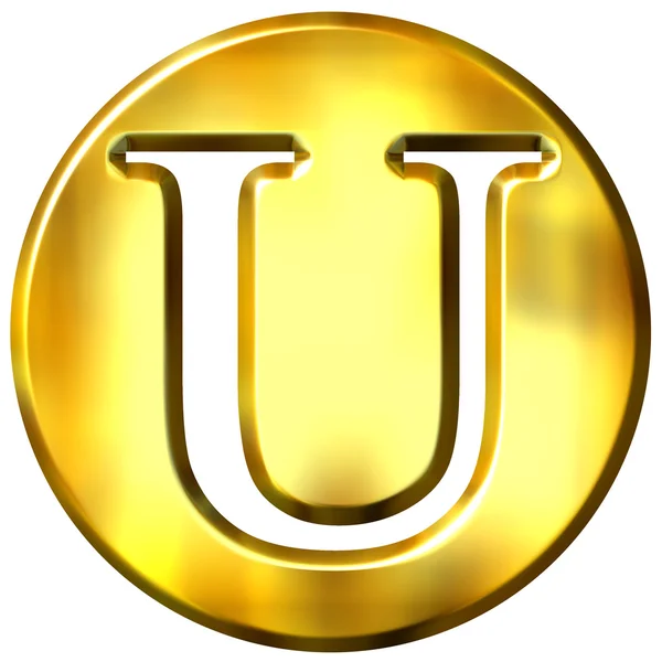 3D altın harf u — Stok fotoğraf