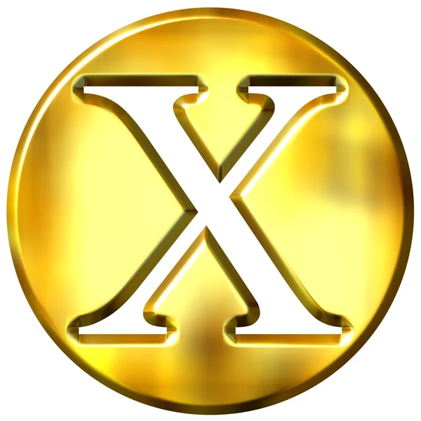 Letra de oro 3D X —  Fotos de Stock