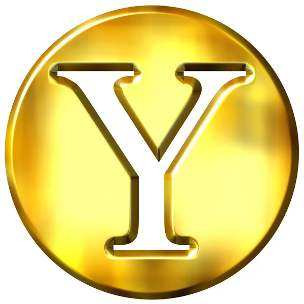 3D χρυσό γράμμα y — Φωτογραφία Αρχείου