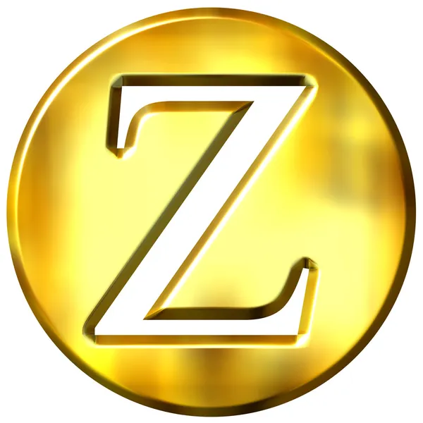 Letra de oro 3D Z — Foto de Stock