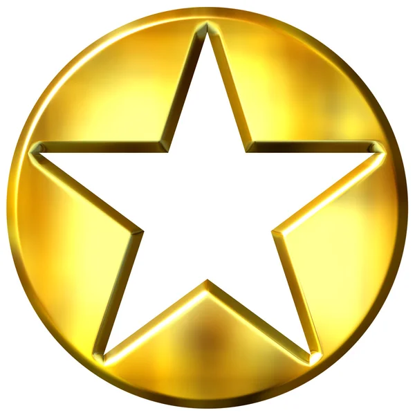 Estrella enmarcada en oro 3D — Foto de Stock