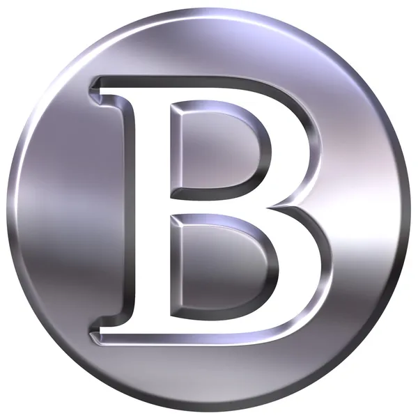3D silver bokstaven b — Stockfoto
