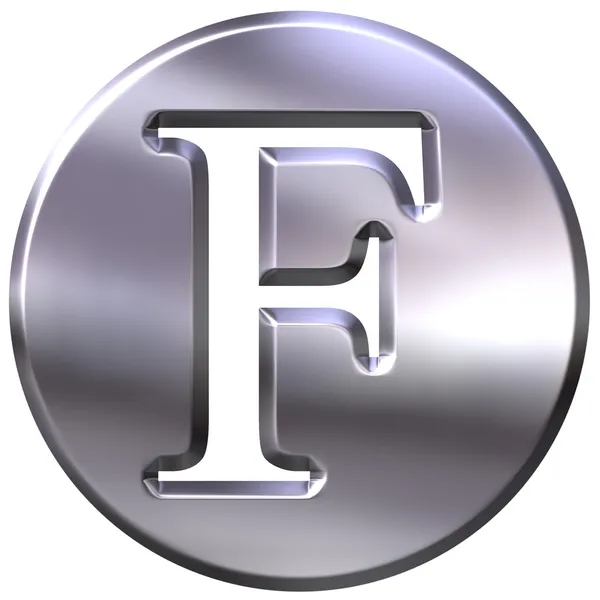 3D-s ezüst betű f — Stock Fotó