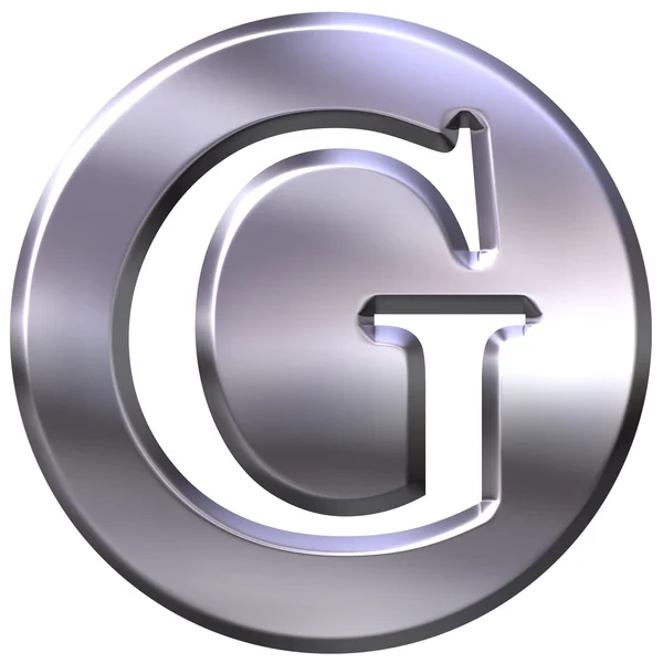 3d срібна літера G — стокове фото